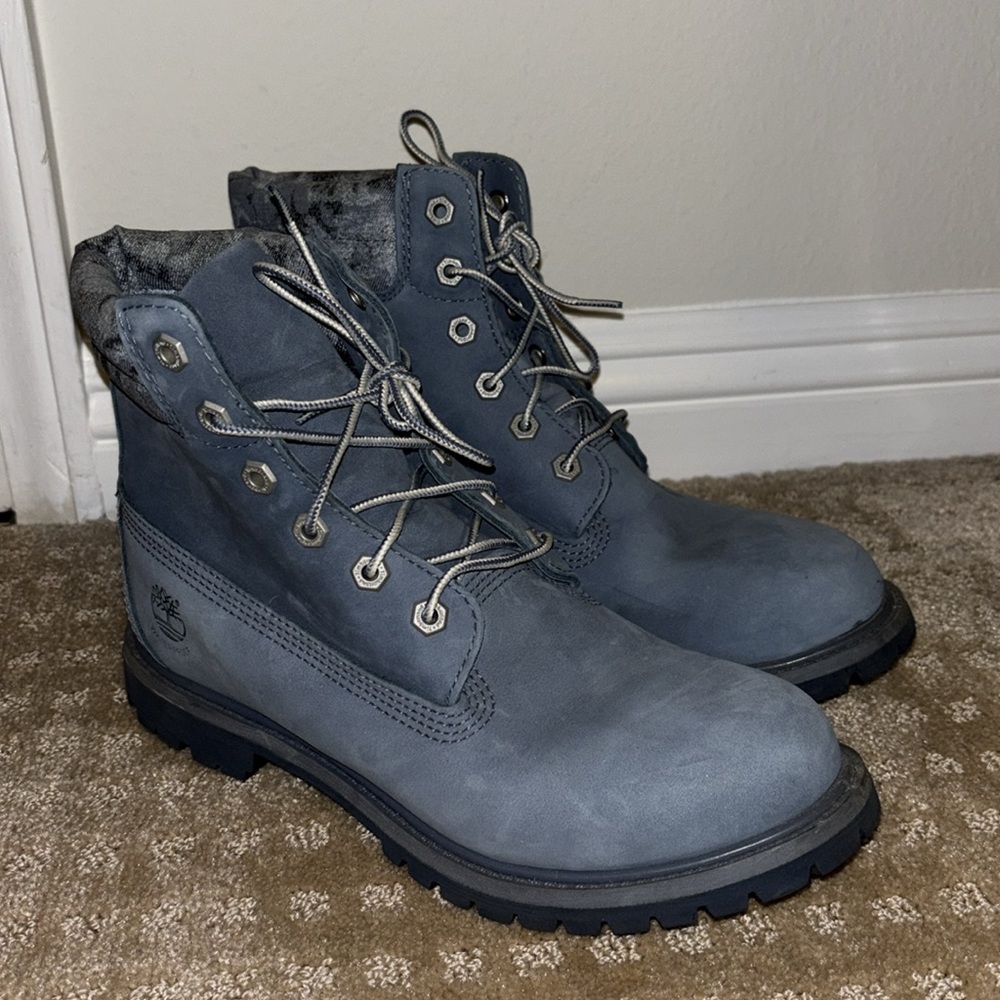Grayish Blue Timberland Boots